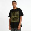 New York Wood Grain Print Casual Tee Trendy Comfortable Versatile Top Pure cotton T-shirt