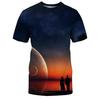 Summer New Love 3D Printed Men's and Women's Short Sleeves Loose and Slim Half Sleeve Shirt