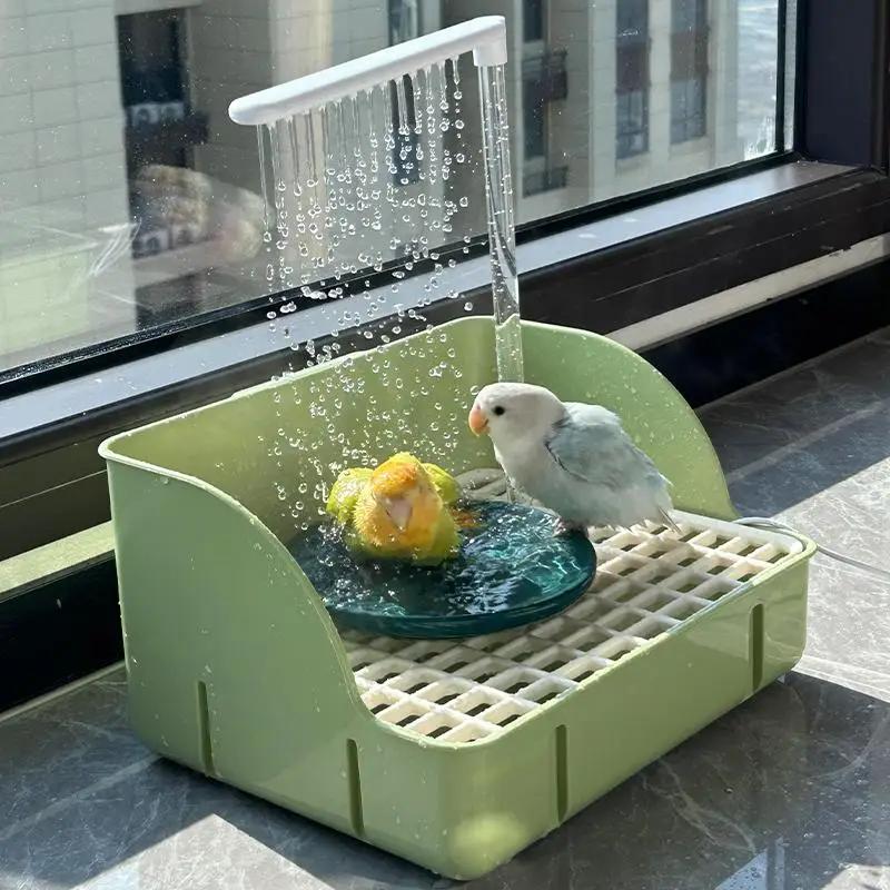 Bacinella da bagno elettrica per uccelli bacino per la pioggia acqua circolante automatica per cocorite calopsitte e conuri del sole