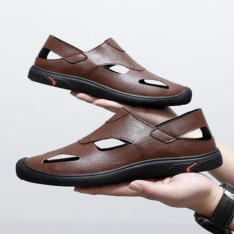 

Модные мужские мокасины Slip-On Роскошные модные кожаные летние дышащие мужские повседневные туфли для отдыха на открытом воздухе Плоские деловые туфли мужские Трендовые мокасины 38 коричневый