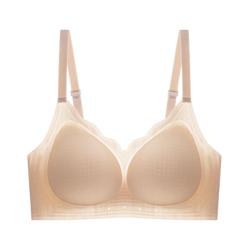 A Antibacterial ultra-thin breathable summer bra underwear women's soft support invisible beauty back gathering breast bra cover