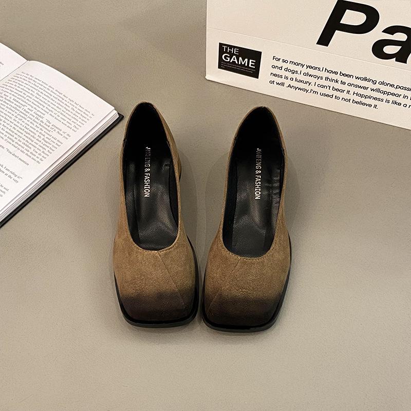 Temperament late evening breeze shallow mouth single shoes women's 2025 new French thick heel Mary Jane high heels versatile commuter women's shoes