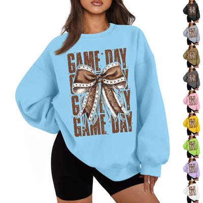 Women's Casual Fashion Long Sleeve Print Round Neck Loose Sweatshirt Top