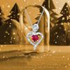 Silver Women' Pendant Necklace Chain Heart Cubic Zirconia Gift