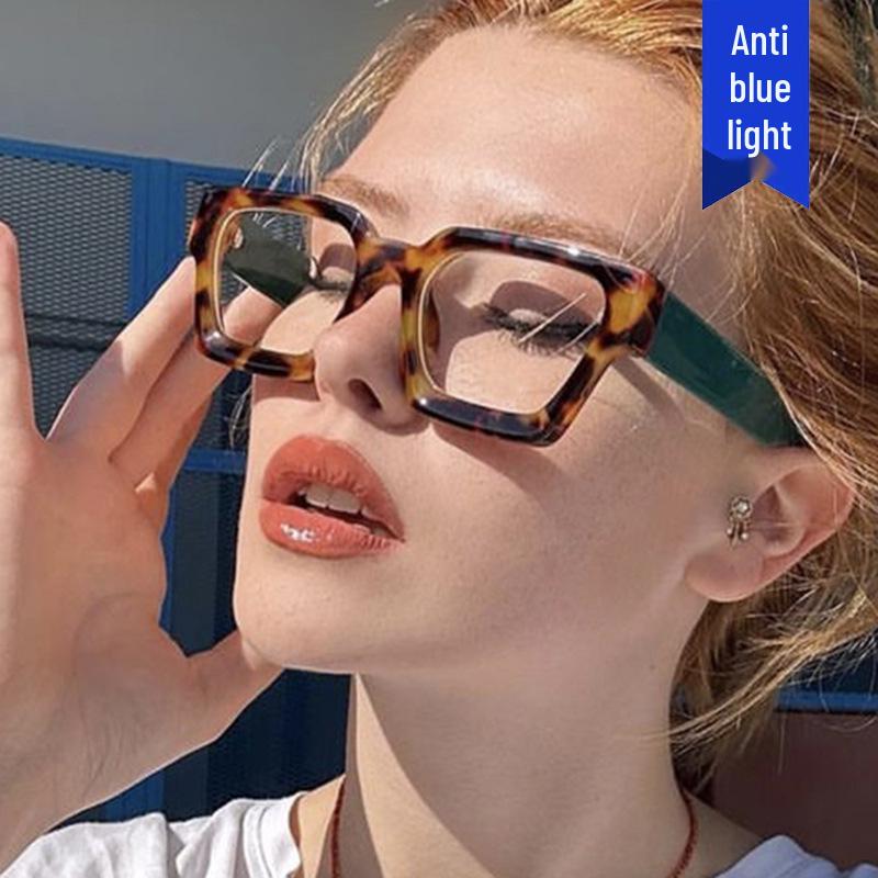 Monture Carrée Concave Anti-Lumière Bleue Verres Plats - Style Mode Européen & Américain 2023