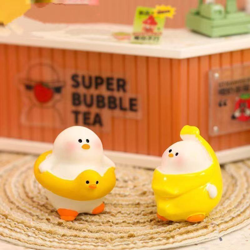6Pcs/set Cartoon Goose Animal Miniatures Mini Figures DIY Fairy Garden Decoration Moss Terrarium Micro Landscape