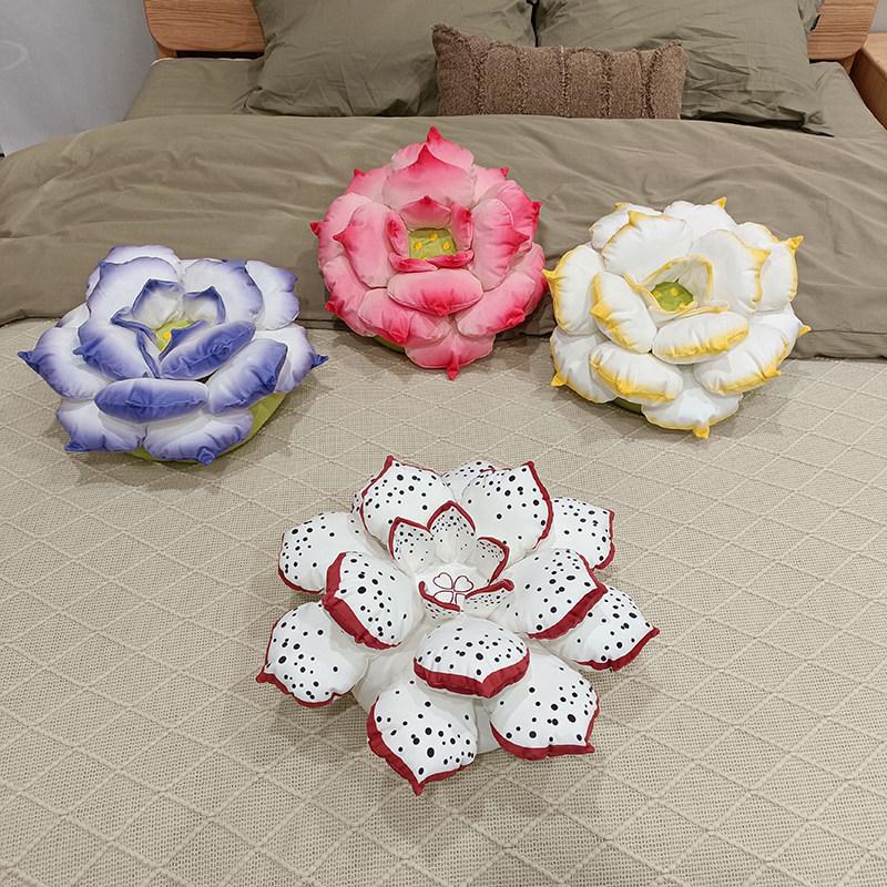 Korean-Style Lotus Water Lily Plush Toy - Succulent Good Luck Home Back Cushion