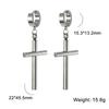 Cazador Punk Jesus Cross Drop Earrings for Men Women Christian Religious Stainless Steel Earrings Jewelry Mother's Day Gift