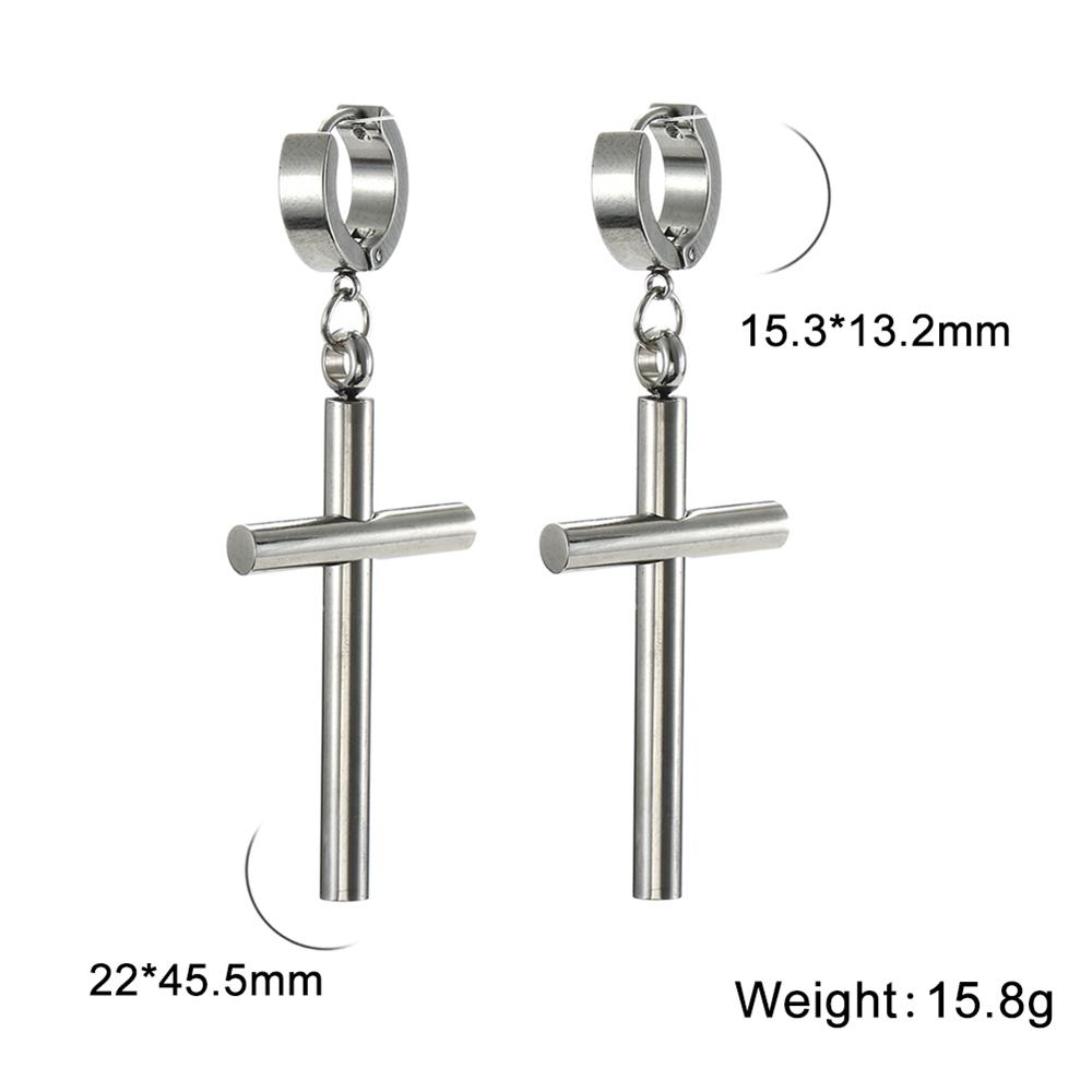 Cazador Punk Jesus Cross Drop Earrings for Men Women Christian Religious Stainless Steel Earrings Jewelry Mother's Day Gift