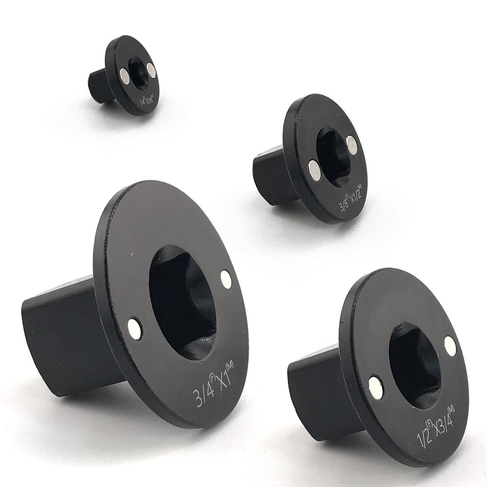 

Low-Profile Impact Socket Adapter Set 3/4 to 1,1/2 to 3/4,1/2 to 3/8,1/4 to 3/8 Drive Ratchet Adapter 4 Pcs Socket Adapter Set чёрный