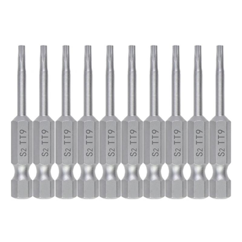 10Pcs 50mm Blossom Head Screwdriver Bit Set 1/4inch Hex Security Screwdriver Drill Magnetic Screwdriver Bit Tool