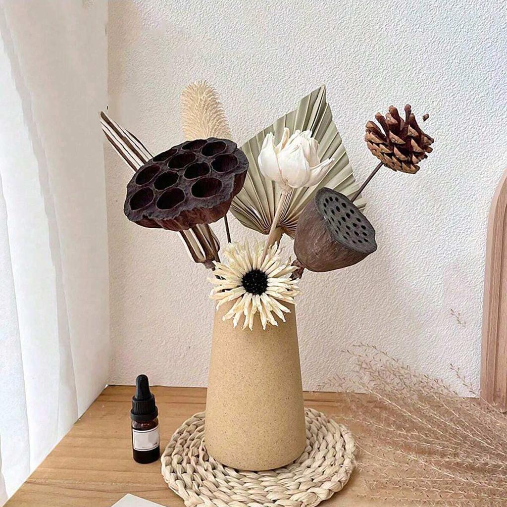 1 Stück, Einfache Retro Mattierte Keramikvase Grobkeramik Runde Vase Kreative Heimdekoration Retro Ländlicher Stil Handwerk