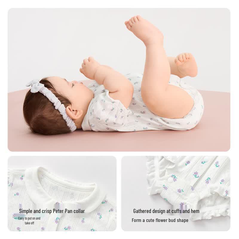 Balabala Newborn Baby 2-Piece Cotton Bodysuit Set