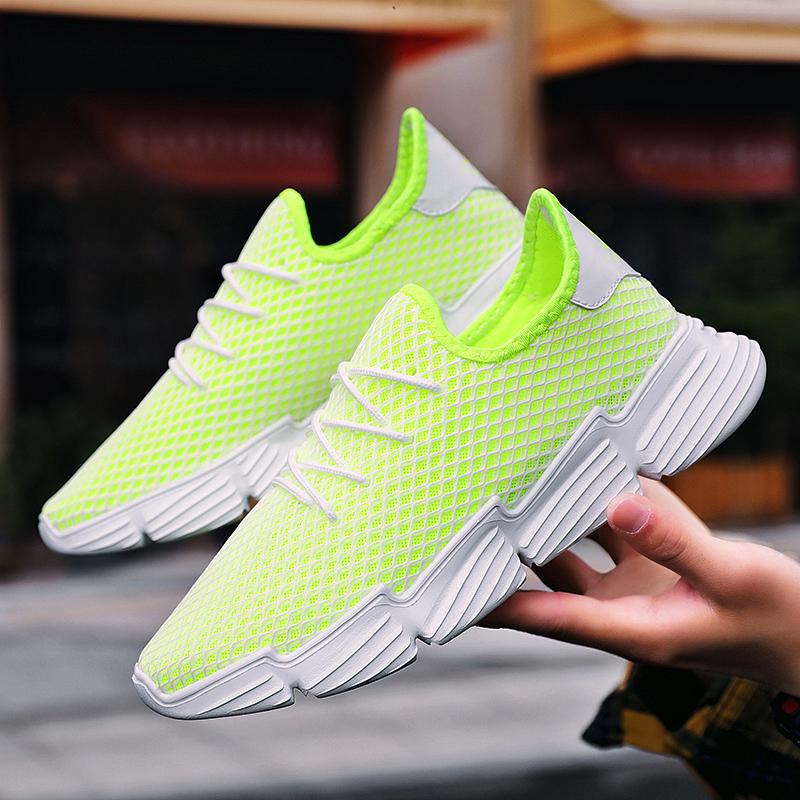 

Чоловіче в язане взуття для бігу, ходьби, модні повсякденні кросівки, дихаючі, спортивні, спортивні, легкі чоловічі кросівки, повсякденне взуття 46 зелений
