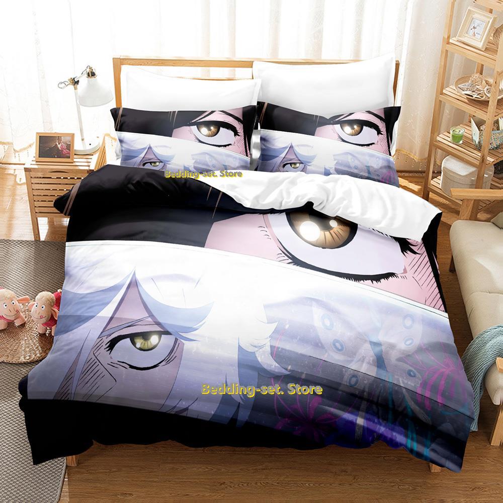 Comforter Hell'S Paradise Gabimaru & Sagiri Bedding Set Cartoon Anime Three-Piece Set Adult Kid Bedroom Three-Piece Suits Roupas De C