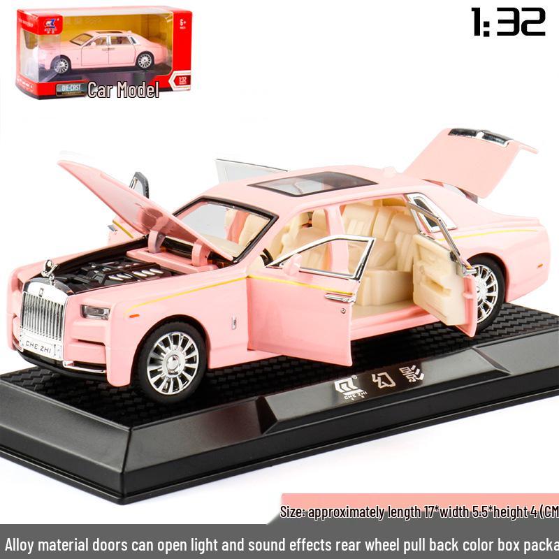 1:32 Rolls-Royce Phantom Toy Car with Suicide Doors, Sound & Light, Alloy Pull-Back Model