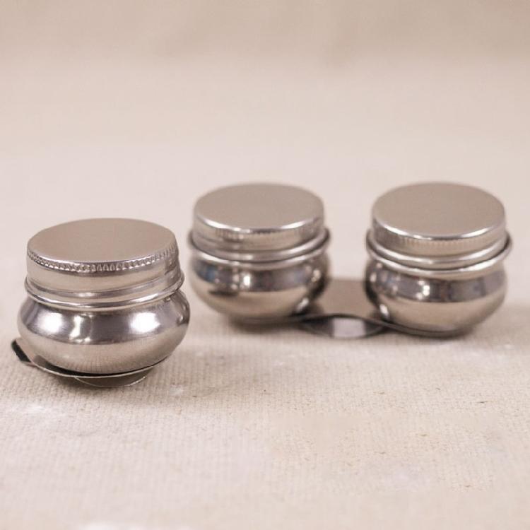 Double Dipper Painting Pots Container Palette Cup Metal Pallete Cup Oil Paint Pots Art Supplies for Drawing