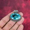 Blue Topaz Pendant, 925 Solid Sterling Silver Gemstone Jewelry, Handmade Pendant, For Thanksgiving