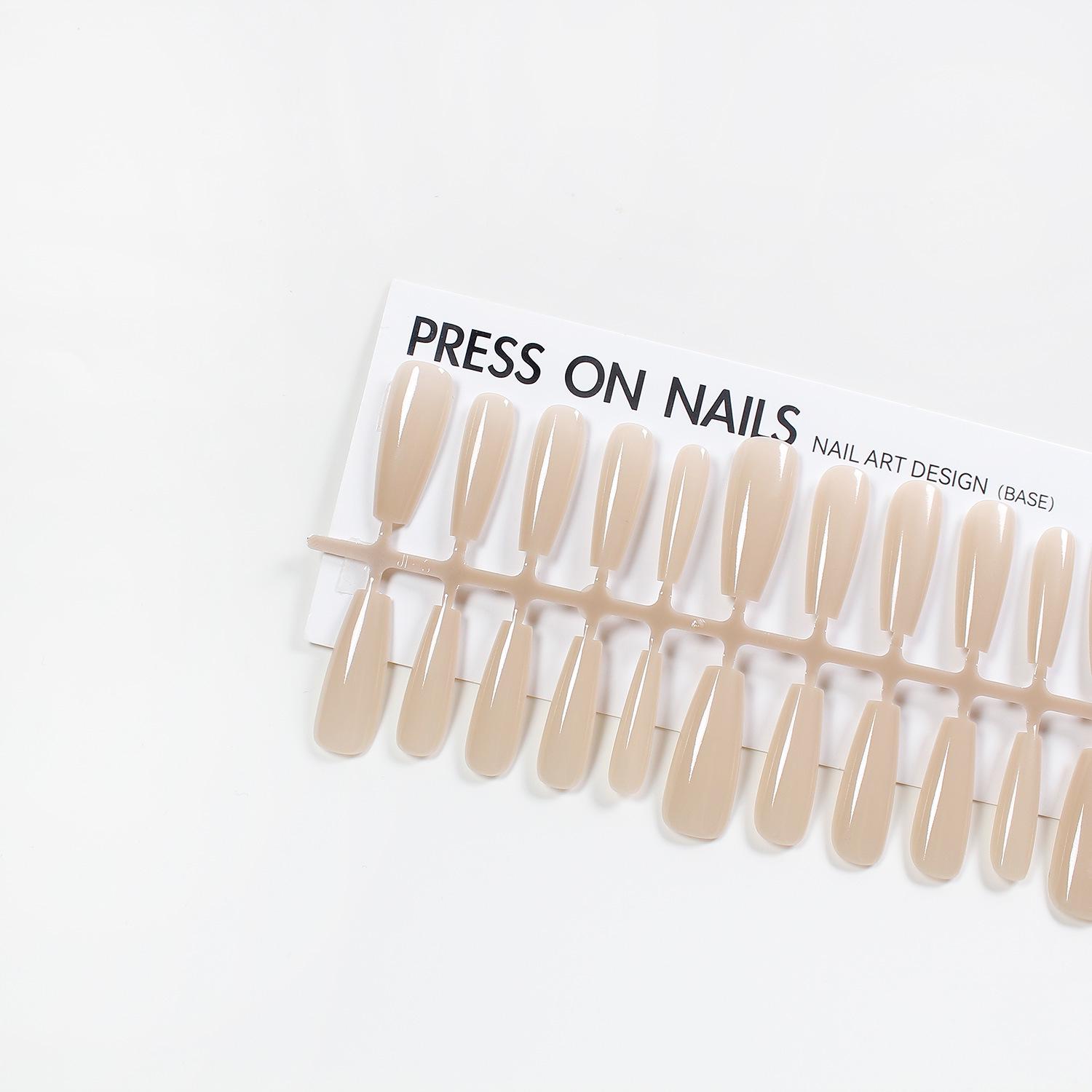 

Jiaolong Handmade Long Nude Cat Eye Nail Tips - Creative Wearable Design