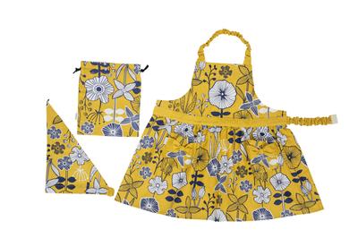 Reso Trading Kids Apron Set 53 X 60 Cm Sienna Yellow Vieressä (gathered) Size