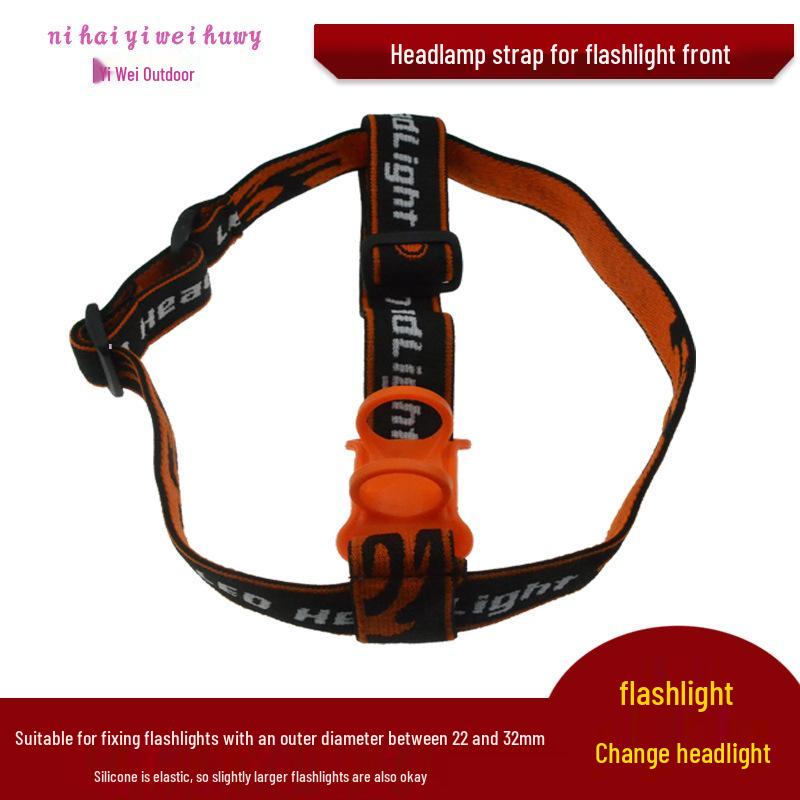 Elastic Headlamp Strap with Rotating Flashlight and Silicone Band