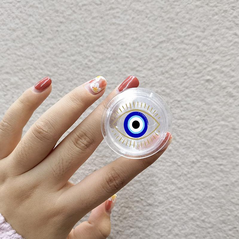 Türkischer Glücksbringer Blauer Nazar-Auge Abstrakter Handygriff Tok Ständer Halter Transparent Griptok für iPhone 13 Samsung Huawei Xiaomi Halterung