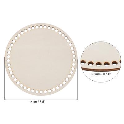 1/4pcs Crochet Basket Base Round Wooden Crochet Bag Bottom Unfinished Wood for Basket Crochet Bag Weaving Knitting Base 5.5 Inch