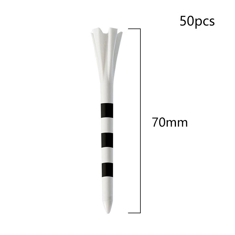50Pcs Golf Tees Plastic Unbreakable 5 Prongs Head Tee With Stripe Markers 83Mm70Mm Long Ball Holder Low Friction Less Resistance