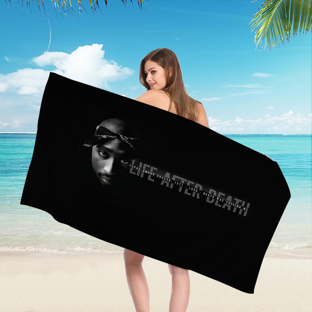 

2PAC hip -hop singer Microfiber Beach Towel Absorbent Quick dry Soft Yoga Swimming Resort Mountain Climbing Towel W30*H60(CM)