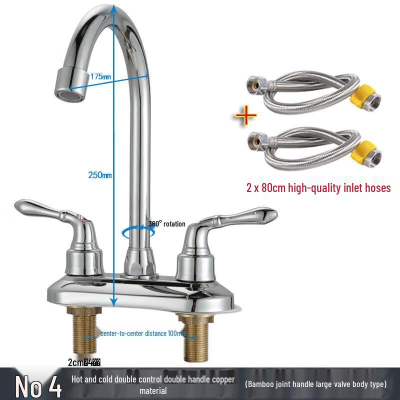 ShiaoSen Dual Control Brass Hot & Cold Sink Faucet with Bamboo Handle