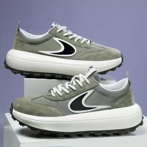 Couple Men Women Chunky Sneaker Running Shoes Fashion Casual Leather Fabric Breathable Height Increased Platform Sports Shoes