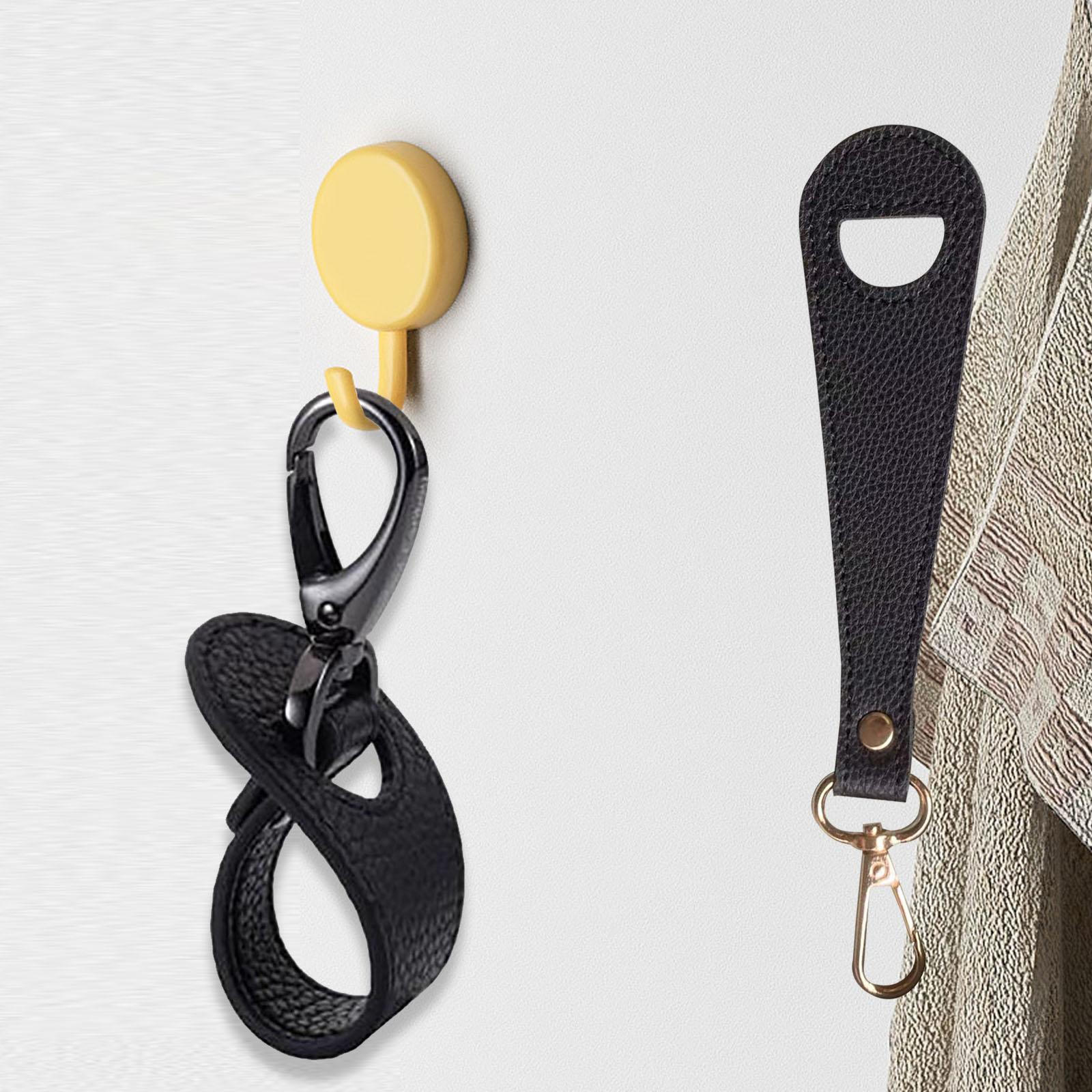 

Hat Clip for Travel Cap Accessory Leather Organizer Holder Towel Handbag чорний