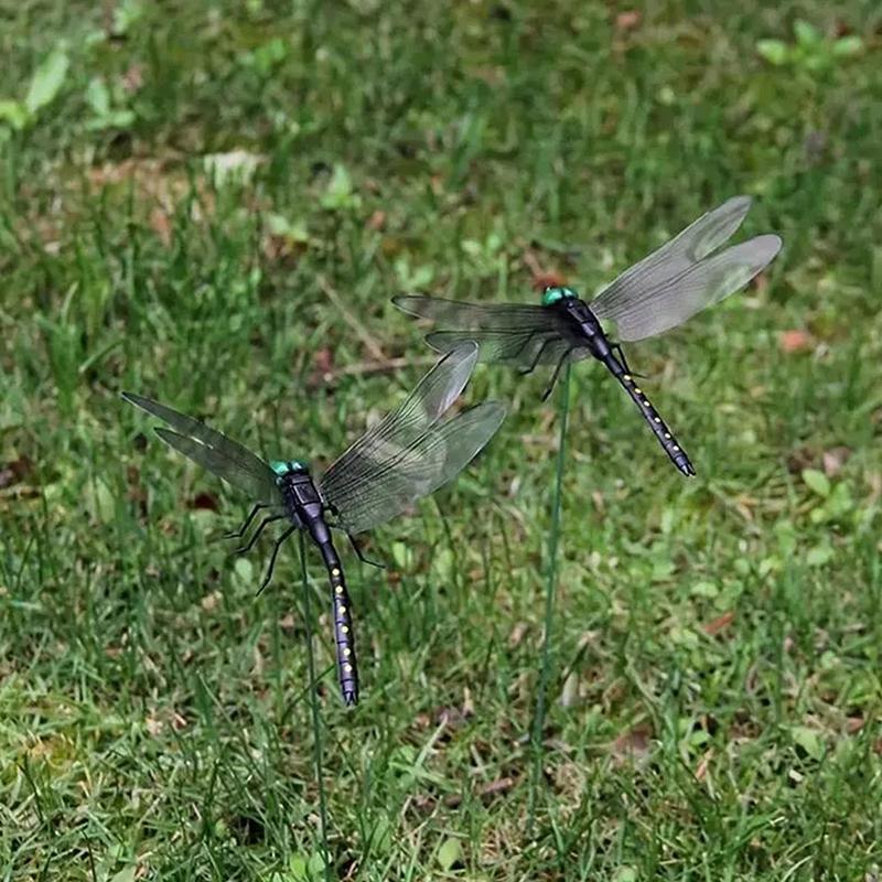Outdoor Mosquito Repellent Simulation Stick Dragonfly Rope Dragonfly Repellent Artifact Dragonfly Stakes Yard Plant Lawn Decor