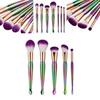 Gujhui Mermaid Makeup Brush Set 5 Pieces Nylon Brushes Long Handle Purple Hair Exquisite Design