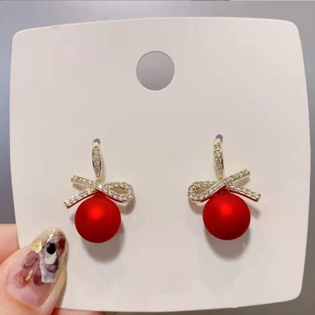 1 Pair Alloy Earring Ear Pendent Xmas Gift Attractive Multipurpose DIY Prop Zircon Decorative Festival Accessories