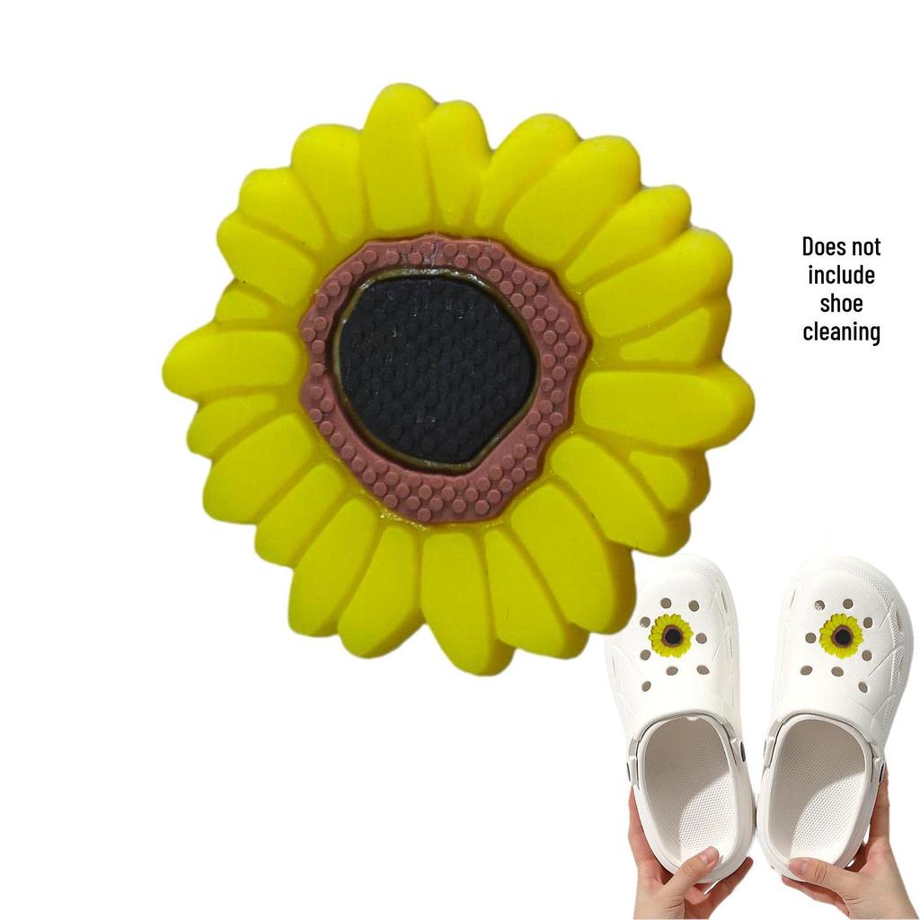 Daisy Cartoon PVC Shoe Buckle Accessories - Cute & Detachable Cross-Border Style for Hole Shoes