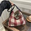 Trendy Large Capacity Plaid Womens Shoulder Tote Bag Perfect For Casual Outings