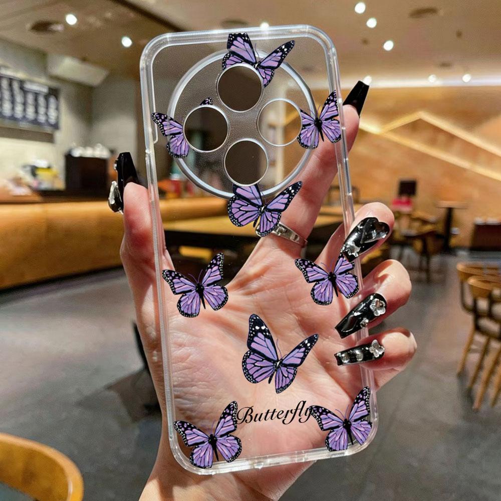 Butterfly Flower Rose Artistic Marble Oil Painting Phone Case For Xiaomi Redmi Note 15 Pro Plus 15 15C 14C Leopard Clear Cover