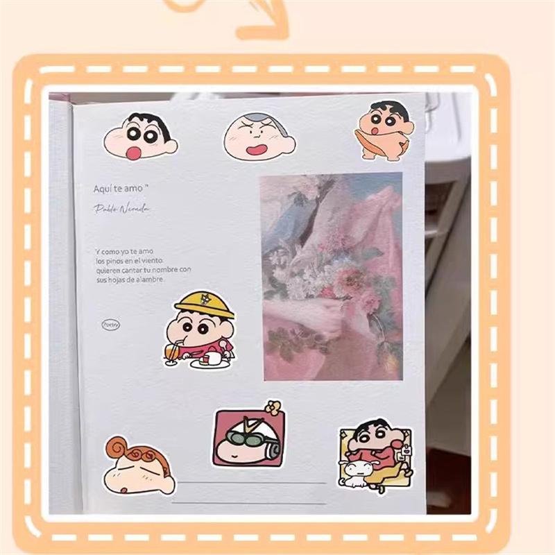100Pcs Cartoon Anime Cute Crayon Shin Chan Stickers For Car Laptop Phone Stationery Waterproof Decals Decorative Anime Stickers