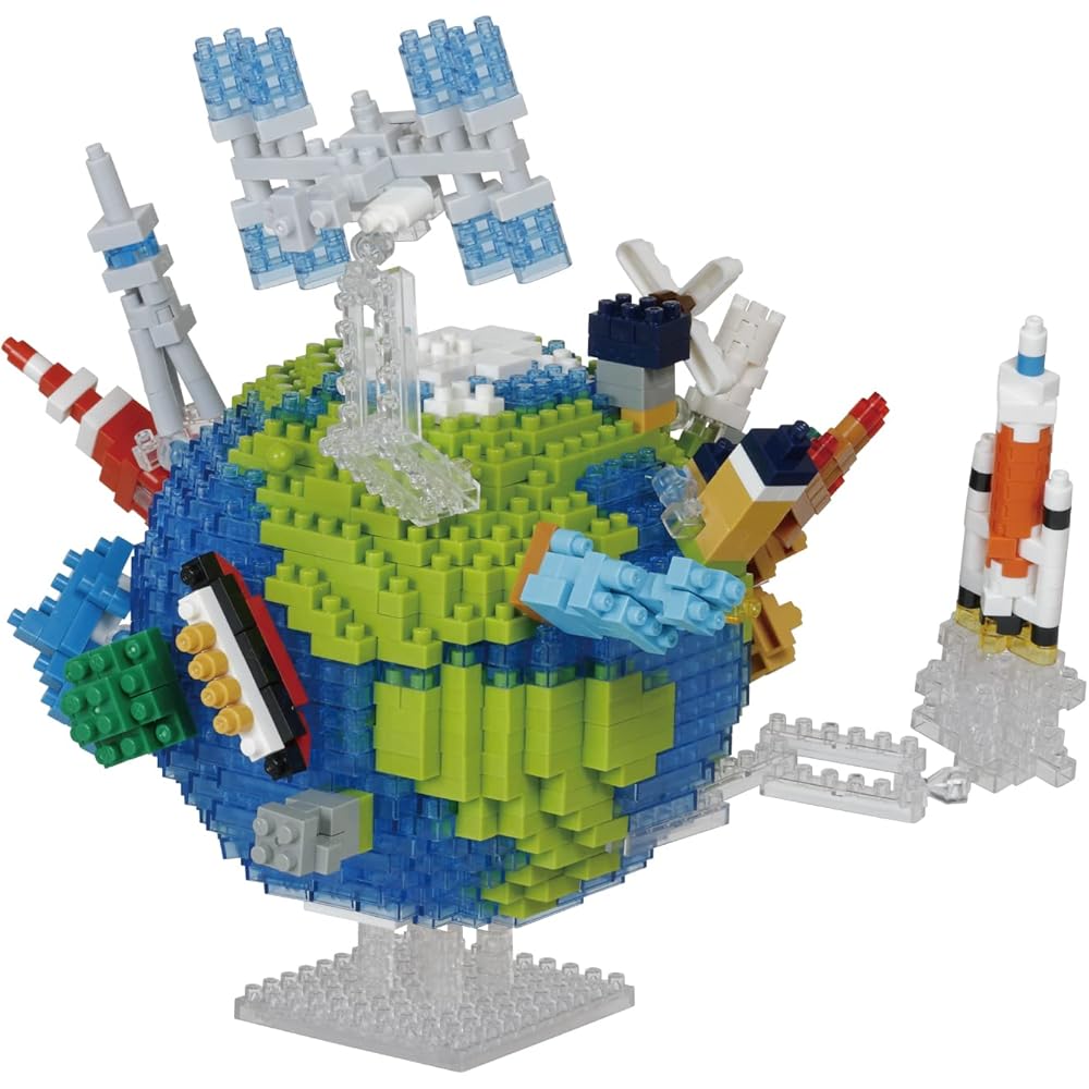 Kawada Nano Block Earth and Moon NBM-041 Building Set with 550 Pieces and Detailed Design