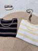 European Chic Striped Knit Short Sleeve Top for Women