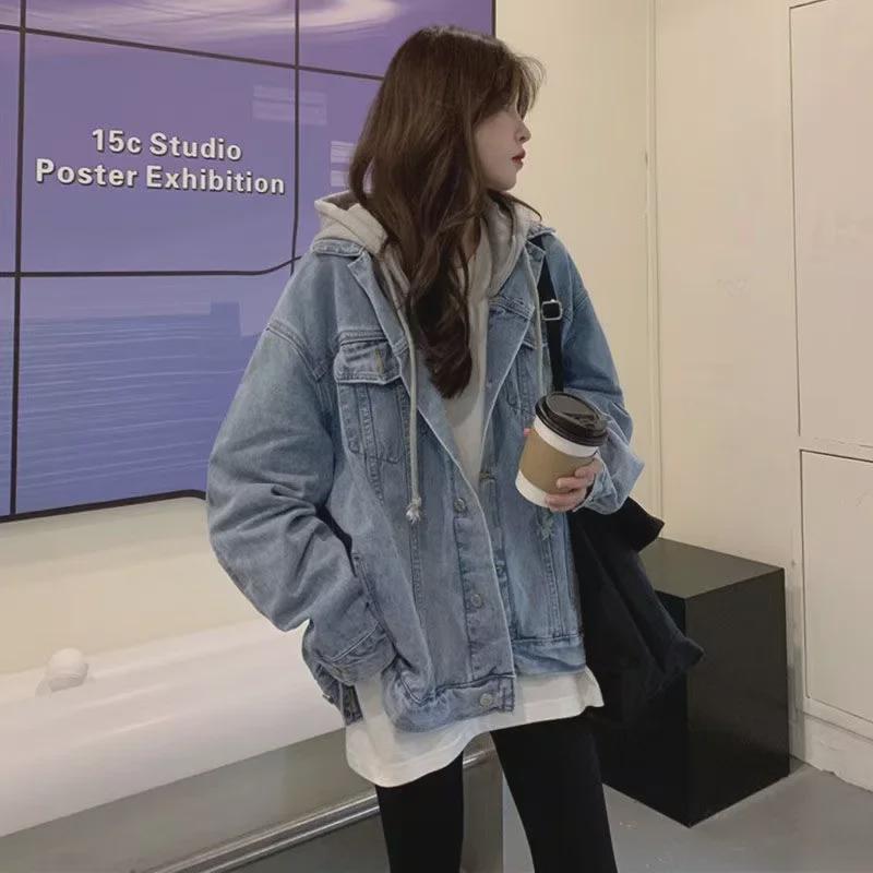 Giacca di Jeans Larga da Donna Autunno/Inverno Stile Hong Kong - Chic e Trendy