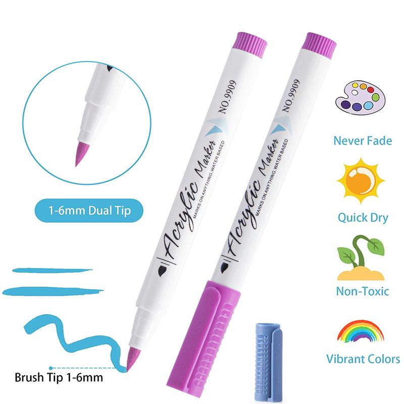 Acrylic Paint Markers Set 24/36 Colors for Wood Canvas Stone Rock Painting Glass Ceramic DIY Crafts Art Supplies