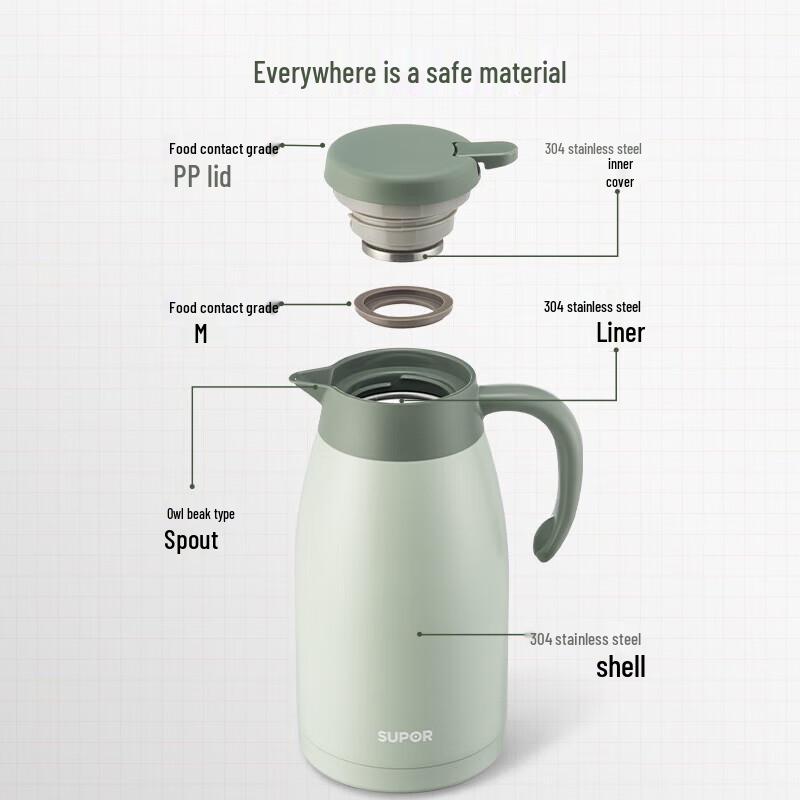 Supor 1.5L 304 Stainless Steel Vacuum Thermos with Handle