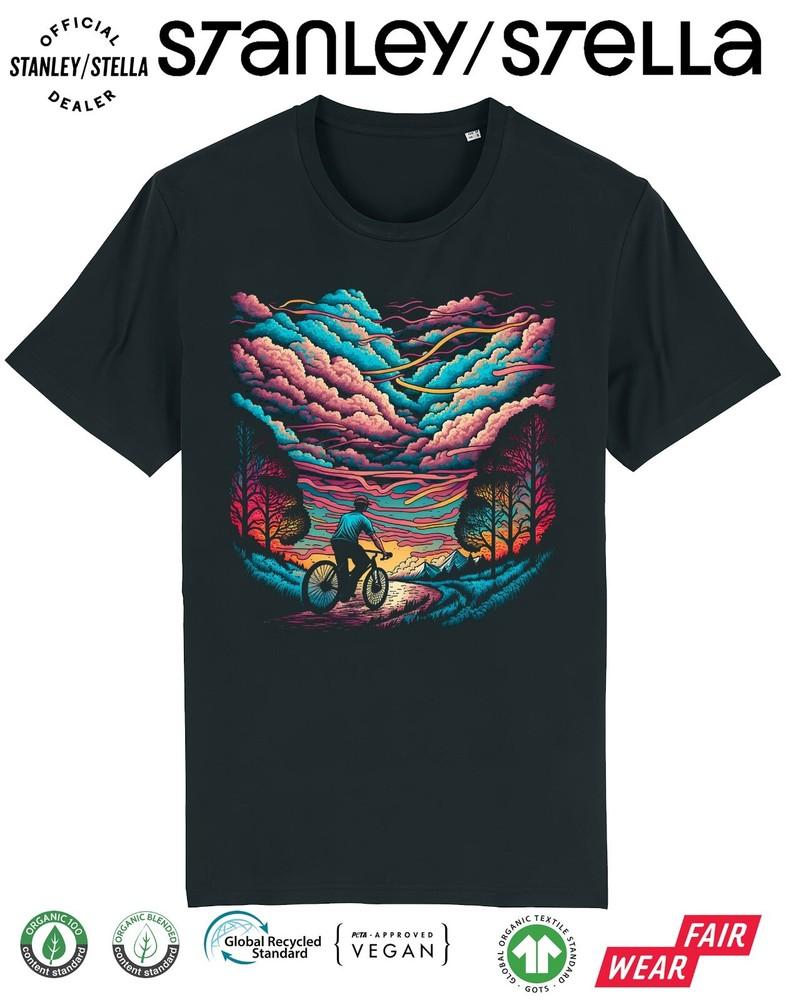 

Mens Cycling T-Shirt - Biking Art Scenery Forest - Cyclist Gift Bicycle Clothing 3XL