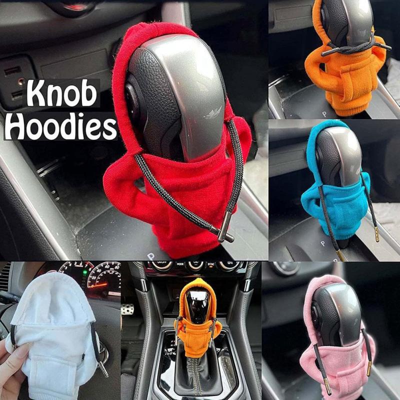 Fashion Hoodie Car Shift Knob Cover Manual Fashion Handle Gear Lever Decoration Hoodie Cover Automatic Car Interior Accessories