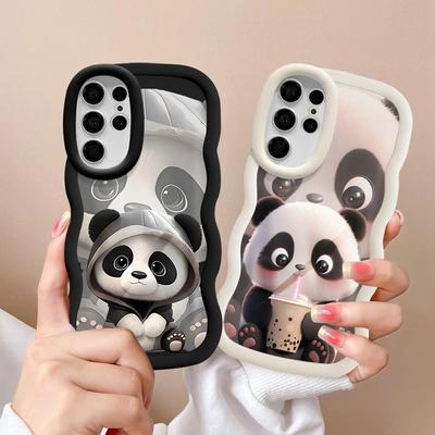 Cute Panda Case for Samsung Galaxy S25 S22 Ultra A26 S23 Plus S21 S20 FE S24 A25 Soft Phone Cover A55 A35 A54 A24 A36 A34