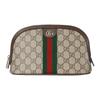 Ophidia GG Monogram Design Coated Fabric Cosmetic Bag Small Women's Beige and Brown