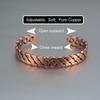 Vinterly Pure Copper Bracelets Twisted Handmade Braided 12mm Adjustable Bangles Health Energy High Magnet Jewelry Resizable Cuff
