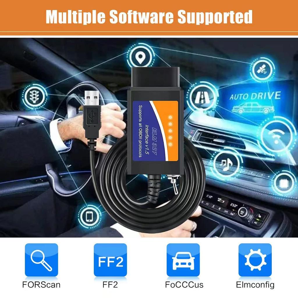 Elm327 USB Forscan Software Obd2 Adapter for Ford F150 F250 Lincoln Mazda Mercury Code